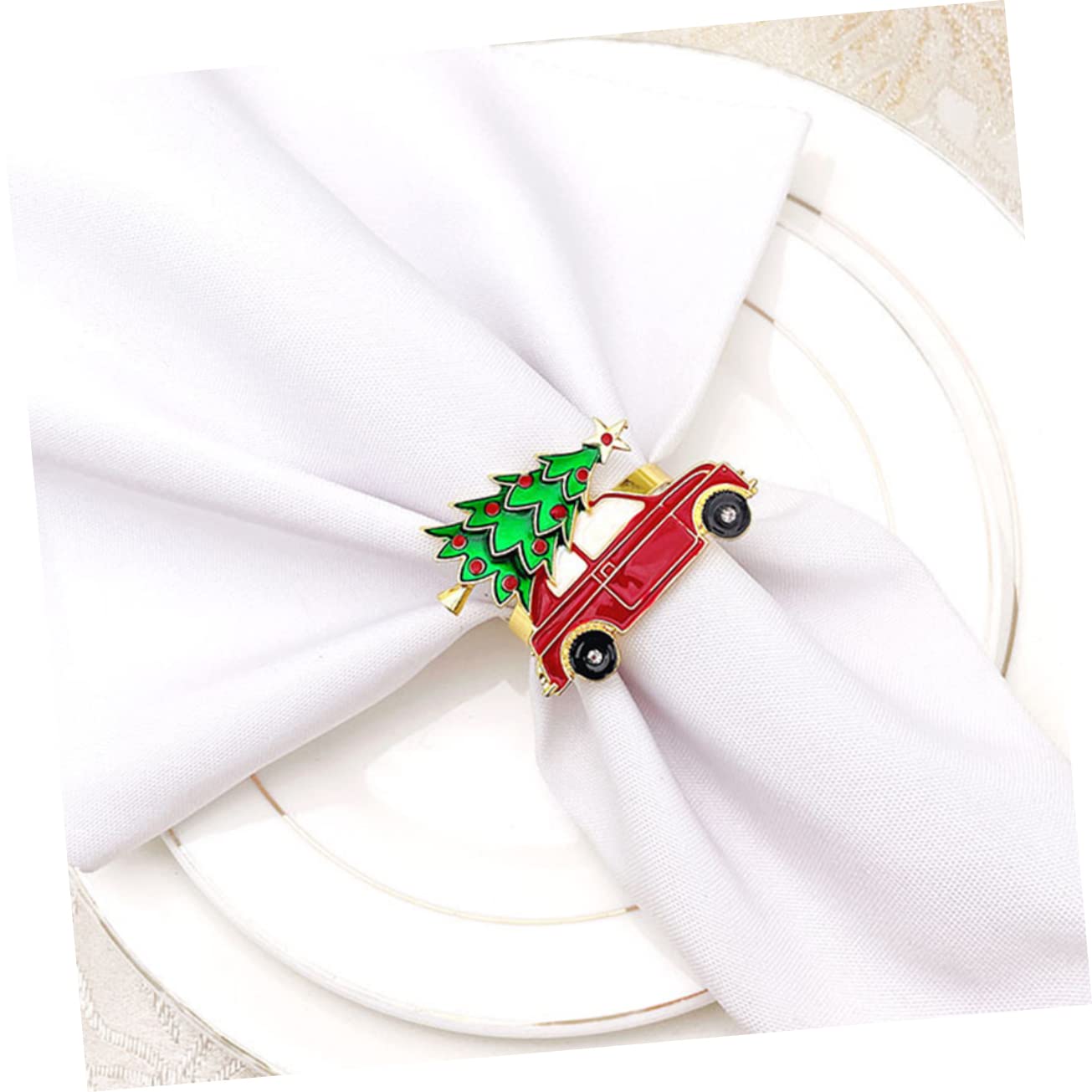 PRETYZOOM Rond Serviette Pour Noel 30 Pièces Ronds De Serviette De Noël Decoration Table Noel Decoration Noel Table Décoration De Table Ornement Ronds De Serviette En Alliage Porte-serviettes En Métal