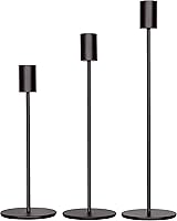 Vista 15 de Juego de 3 portavelas de oro francés, portavelas cónico decorativo para bodas, cenas, fiestas, se adapta a velas de 3/4 pulgadas de grosor