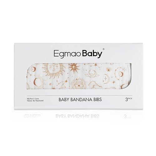 Miniatura 7 de Baberos de muselina a presión para niñas, paquete de 3 baberos para bebés, recién nacidos y niños pequeños, 100% muselina de algodón absorbente y