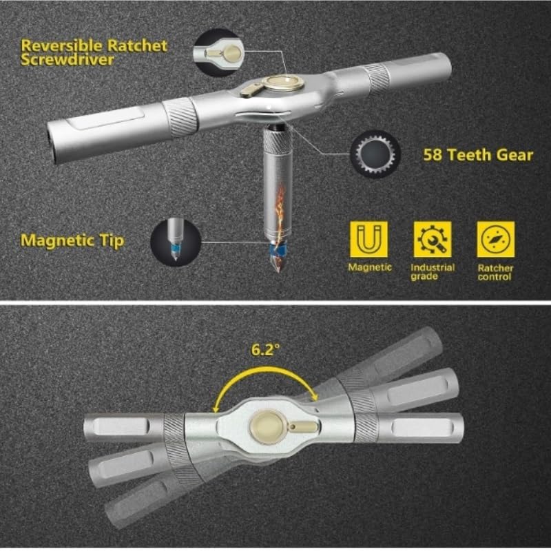 Destornillador de bricolaje Juego de destornilladores magnéticos de múltiples puntas Caja de herramientas multifuncional, destornillador de llave doméstica Adaptable a varias reparaciones del hogar,