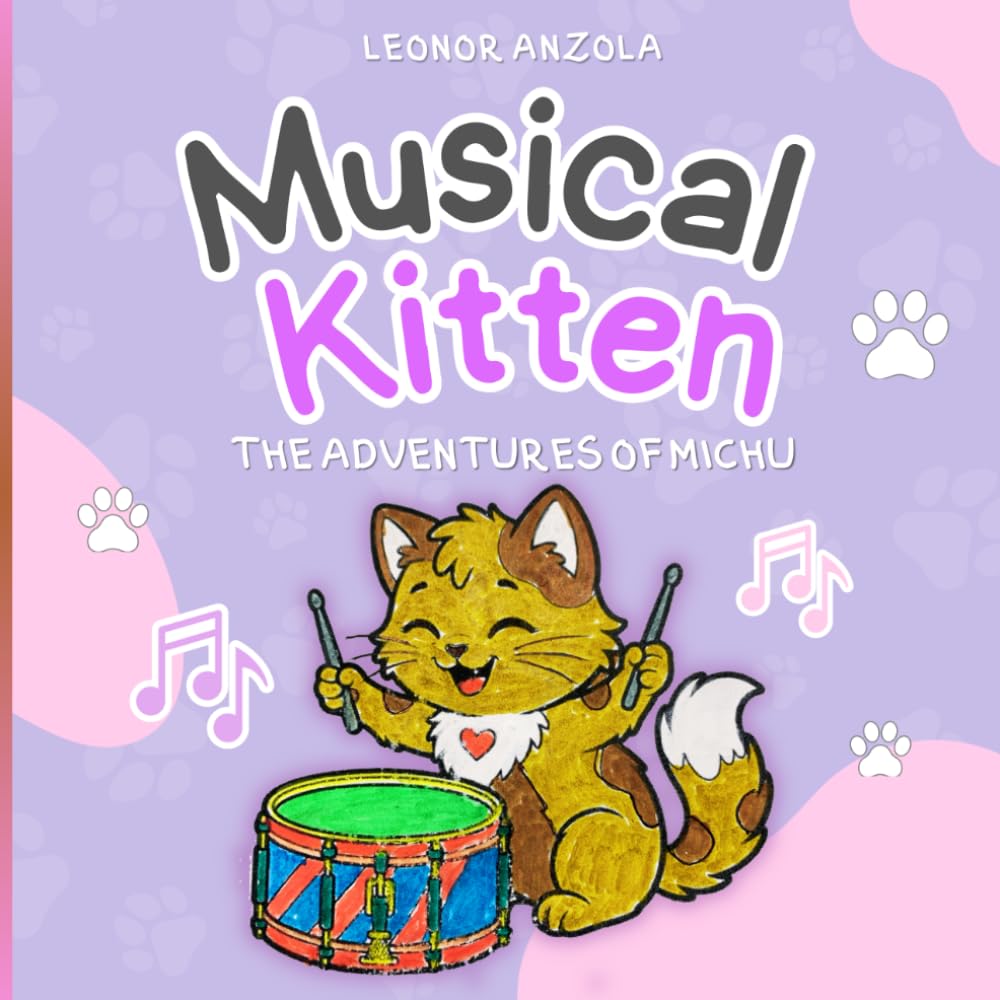 Musical Kitten | Gatico Musical | THE ADVENTURES OF MICHU | LAS AVENTURAS DE MICHU: Coloring Book | Libro Para Colorear (Spanish Edition)