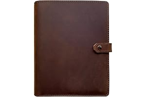 Office Companion: A5 Leather Binder 6 Ring for Refined Organization