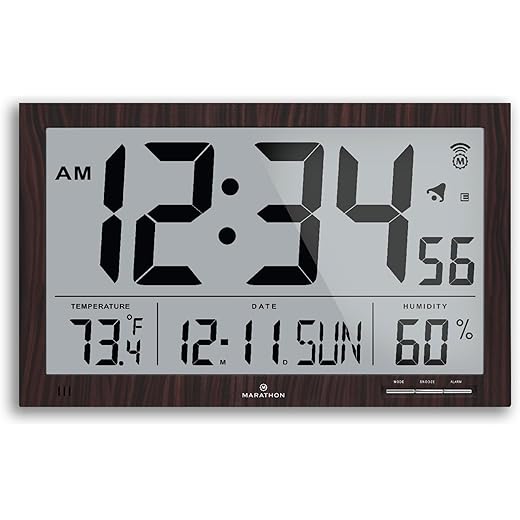 MARATHON Slim Jumbo Atomic Clock