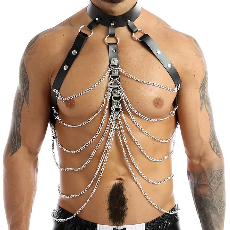 GKLWEJ Harness Männer Leder, Body Herren Sex, Rave Outfit Herren