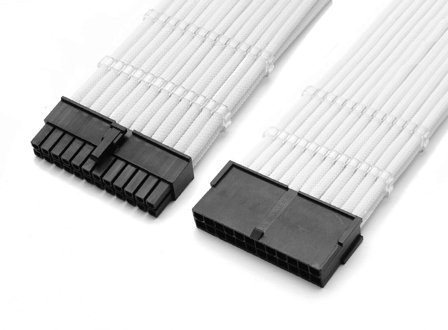 Shakmods 30cm BLACK 24 Pin ATX Motherboard Black Extension Sleeved Cable with 2 Free Cable Comb — view 15