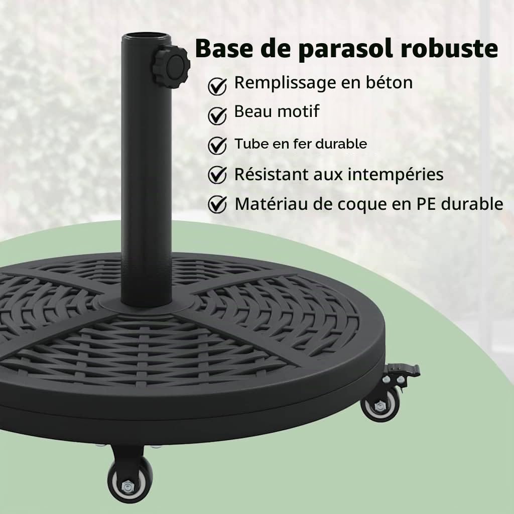 vidaXL Base de Parasol pour mâts Ø38 / 48 mm 12 kg Rond