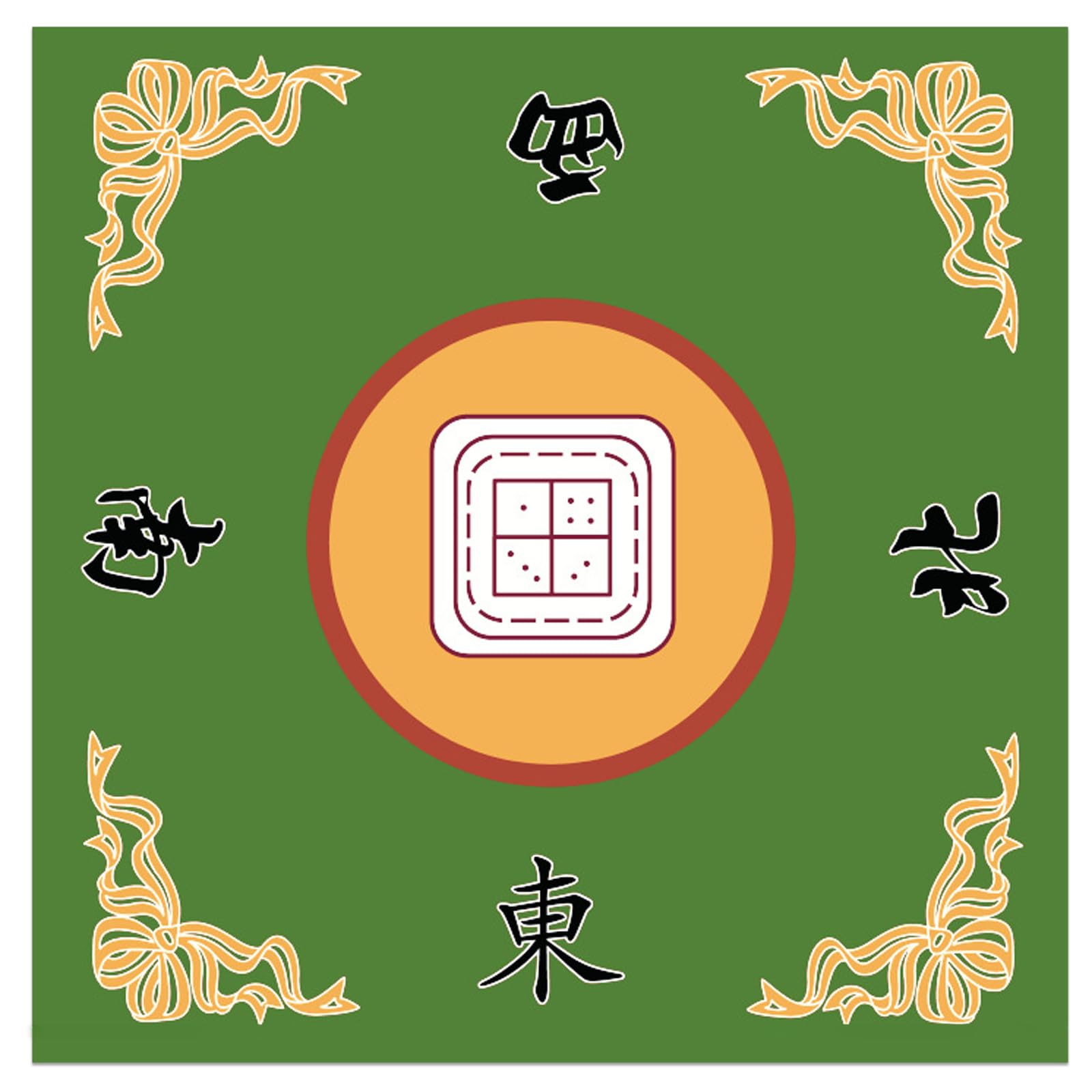 Tapallmy Mahjong Table Mat Thickened Plush Mah Jongg Mat Non Slip for Noise Reduction Secure Game Play 31.5x31.5 Inch Green