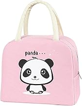 Insulated Lunch Bag for Women | Kids – Reusable Thermal Cooler Tote, Portable Lunch Box for School, Work, Office, Gym, Picnic – Lightweight Nylon Storage Organizer (Panda Pink)