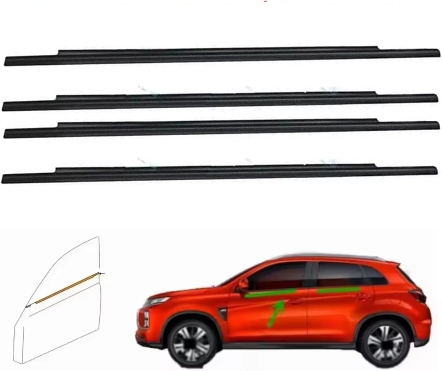 Compatible With Mitsubishi For Outlander Sport GA 2010-2021 ドア窓ガラス