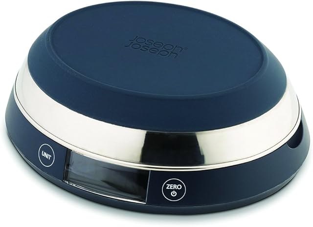 Joseph Joseph 2-in-1 Switch Digital Food Scale with Reversible Lid, 5 Kg (11lb) max capacity, metric and imperial measures, LCD display, battery operated  Grey