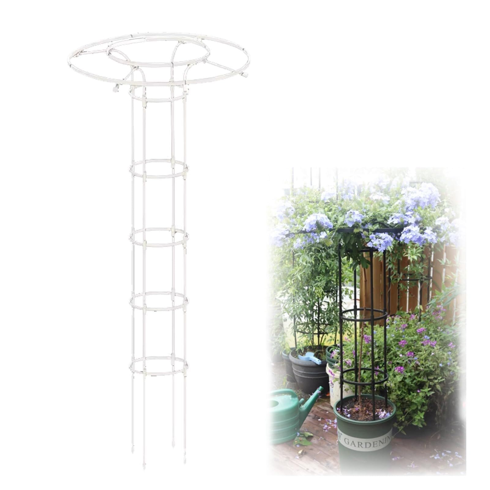 Vertikales Garten-Obelisken-Rankgitter für Kletterpflanzen - Rostfreier Turm Glyzinien-Spalier für Topfpflanzen, Blumen, Reben - Indoor Outdoor