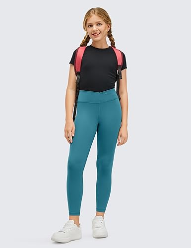 Miniatura 3 de CRZ YOGA Butterluxe - Leggings deportivos cruzados para niñas cintura alta en V Cross Kids Lounge Pants Yoga Active Dance Running Mallas