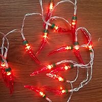 Vista 5 de OSALADI 3m 20 LEDs Chili String Light LED Battery Powered Red Chili Pepper Lights Festival Decorations Light Chili Lights for Kitchen Garden Patio