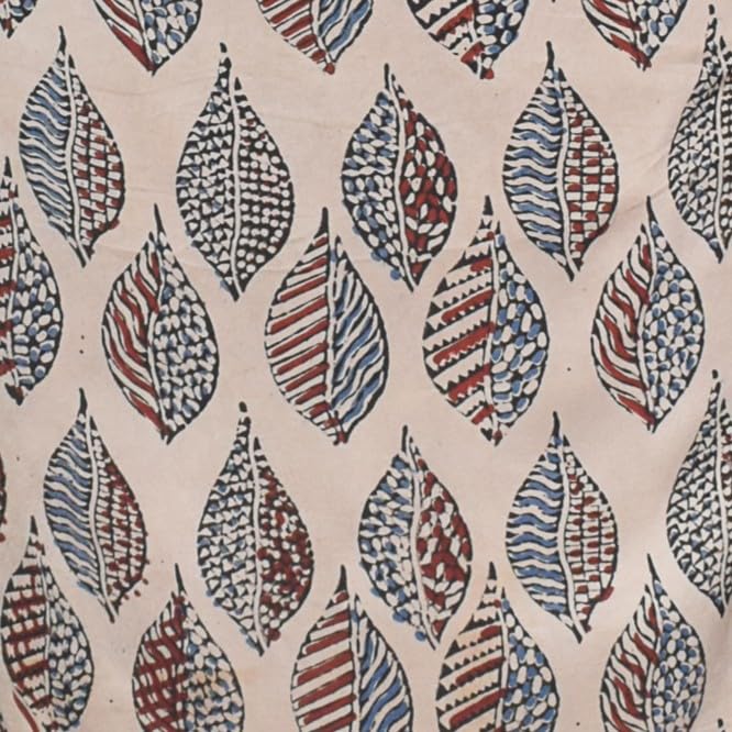Image of Ethnics of Kutch Womens's Ajrakh Modal Silk Natural Dye Hand Block Print Unstitched Kurta Fabric