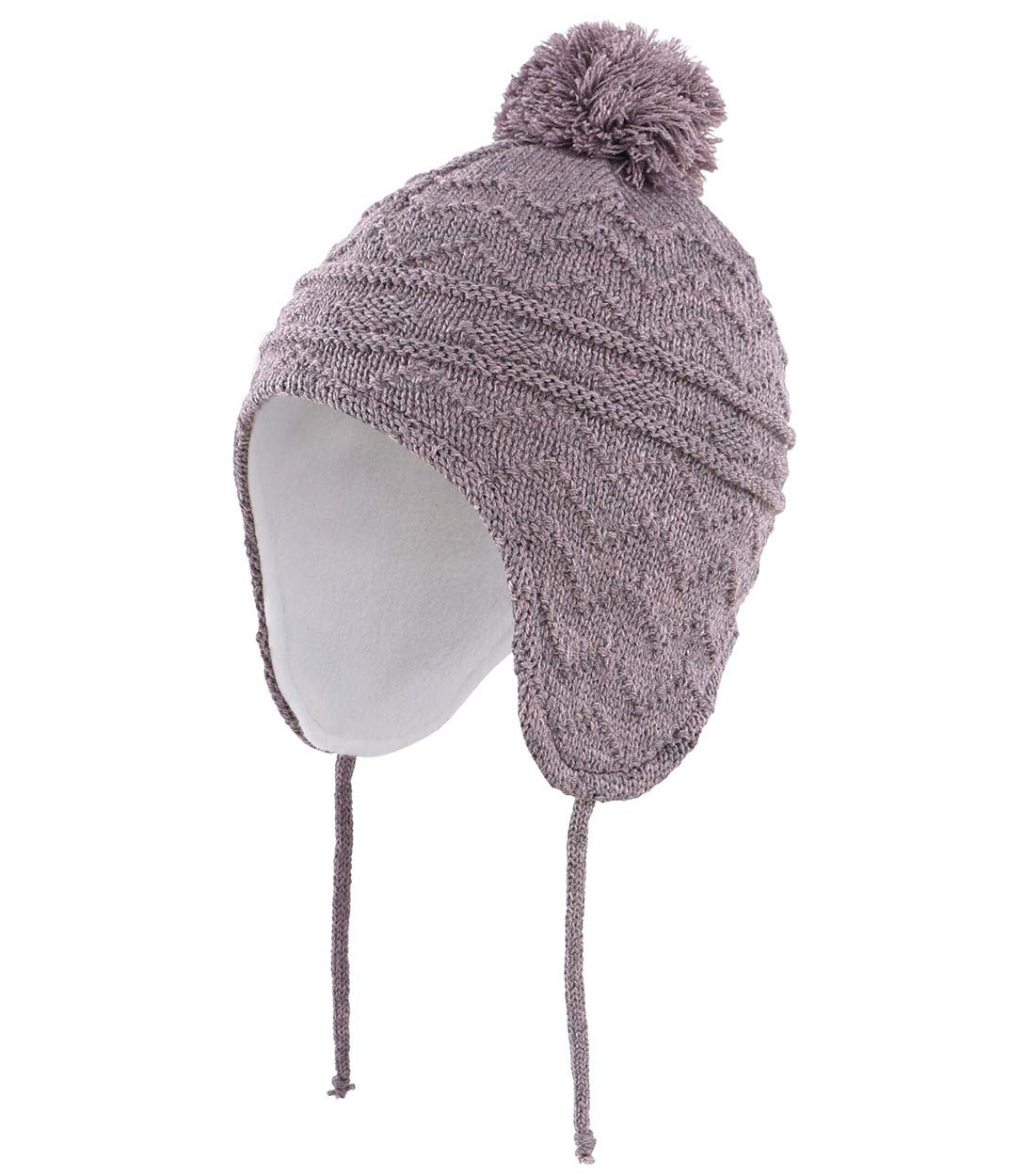 Magracy Men's Mauve Baby Toddler Warm Earflap Beanie Kids Boys Girls Winter Fleece Lined Knitted Hat L