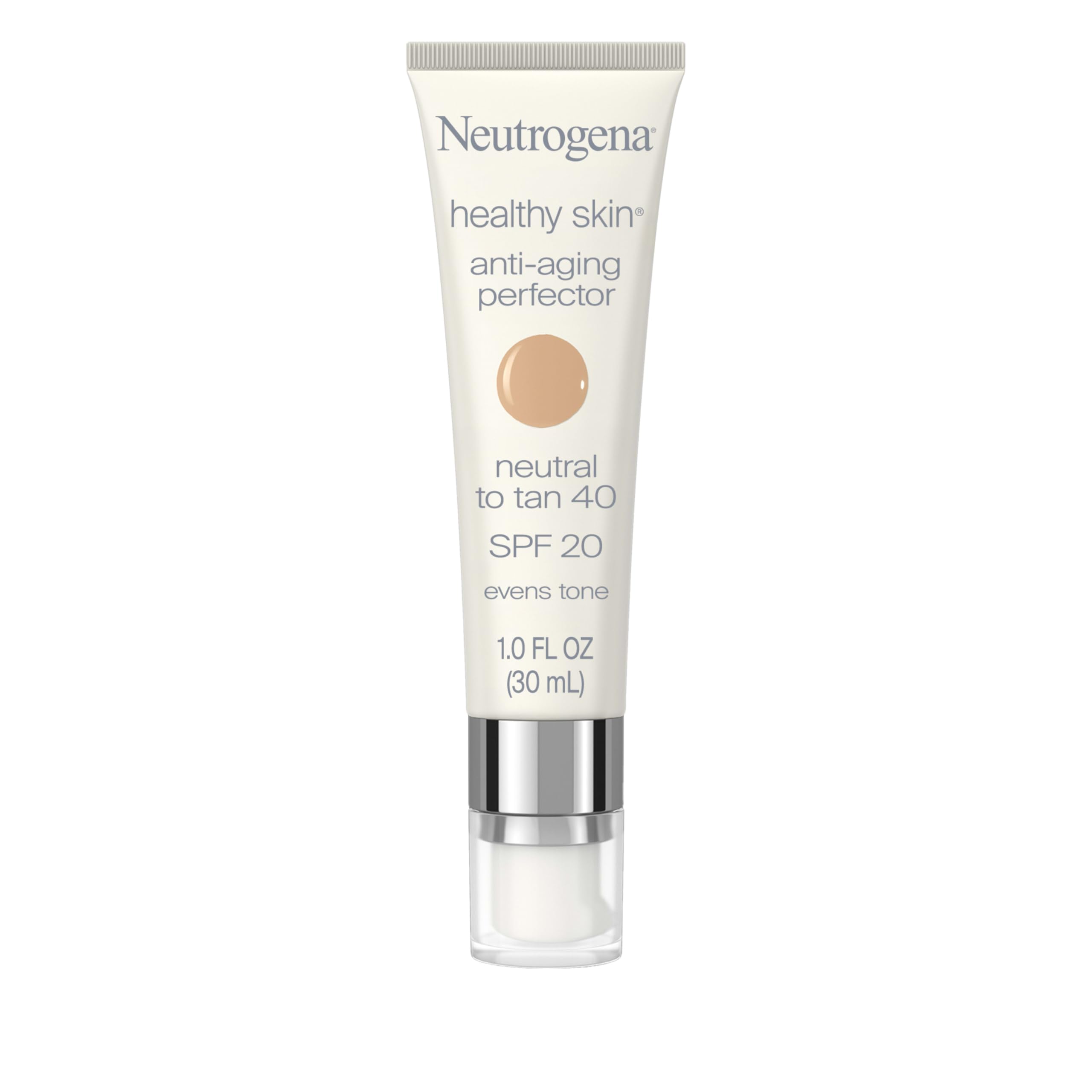Neutrogena Healthy Skin Anti-Aging Perfector Tinted Facial Moisturizer and Retinol Treatment with Broad Spectrum SPF 20 Sunscreen with Titanium Dioxide, 40 Neutral to Tan, 1 fl. oz