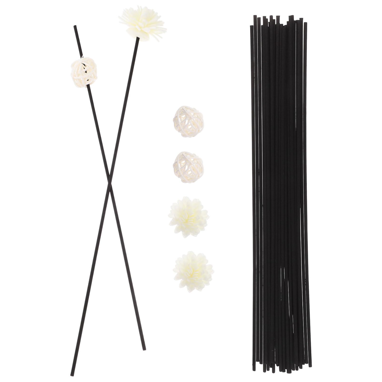 Bâtonnets Diffuseurs 1 Set en Fibre et Rotin Noirs