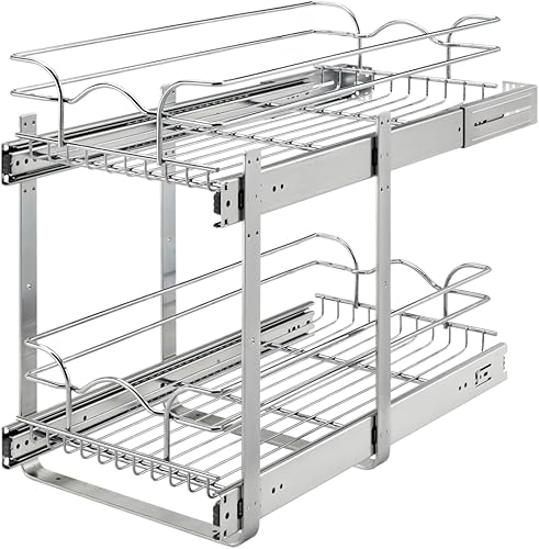 Miniatura 8 de Rev-A-Shelf Kitchen Cabinet Pull Out Shelf and Drawer Organizer Slide Out Pantry Storage Basket in Multiple Sizes, 15 x 20 In, 5WB1-1520CR-1