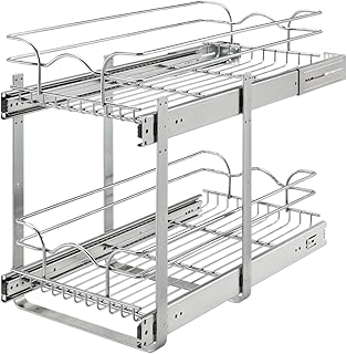 Rev-A-Shelf 2-Tier Kitchen Cabinet Pullout Shelf and Drawer Organizer Sl...
