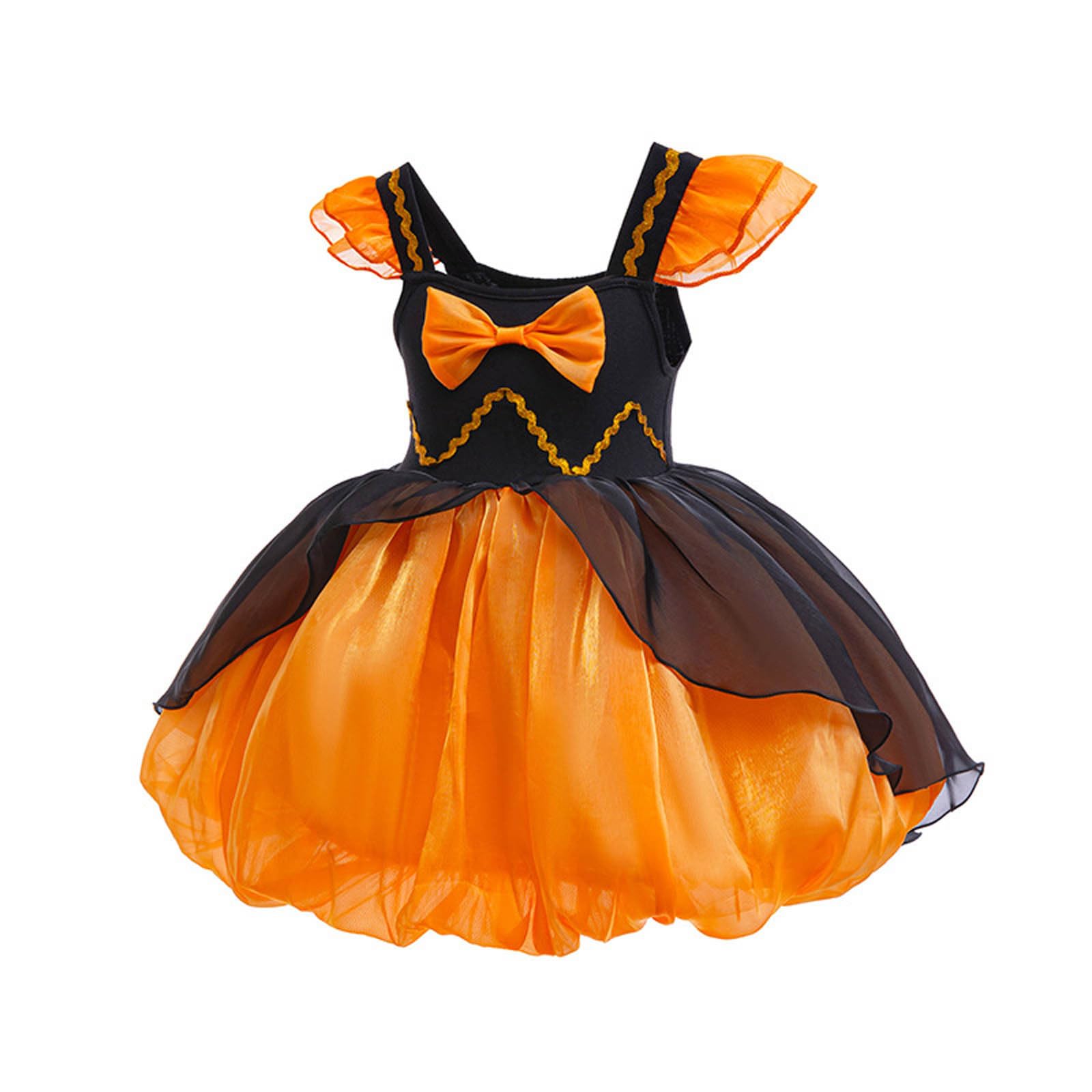 Genérico Disfraz Halloween NiñA 2 AñOs - Vestido de Halloween para niñas, disfraz de bruja para fiesta, elegante vestido de tutú de dos tonos para niñas pequeñas