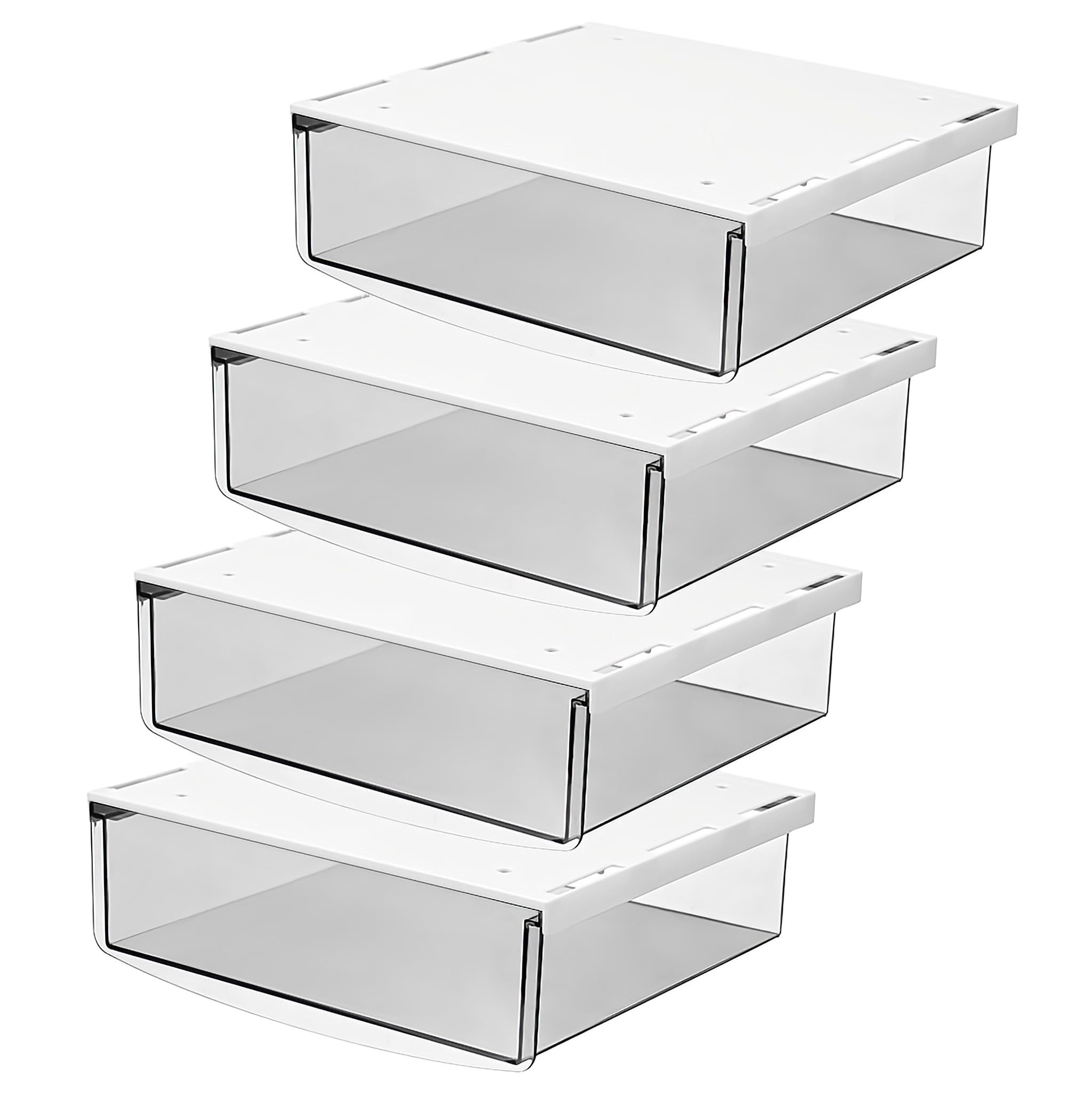 Organisateur boîte transparent de 21x18x5.4cm avec fixation autocollante sans perçage