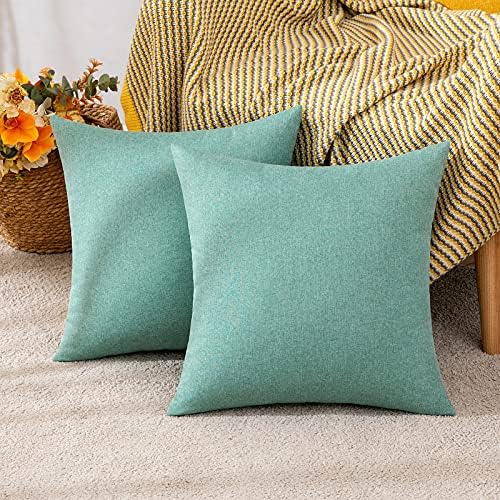 MIULEE Cushion Covers 18x18 Inches Set of 2 Decorative Throw Pillow Covers for Furniture Patio Couch Sofa Bed Linen Balcony Outside Cushions for Waterproof Garden, 45x45 cm Dark Grey