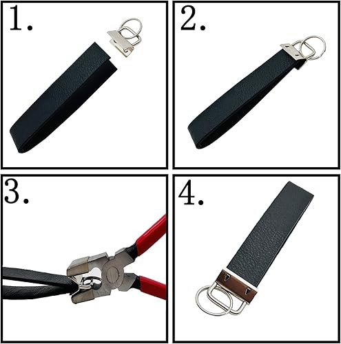 Miniatura 4 de 20 piezas de accesorios para llavero de 1 pulgada con juegos de llaveros, cierre de pulsera, Negro -