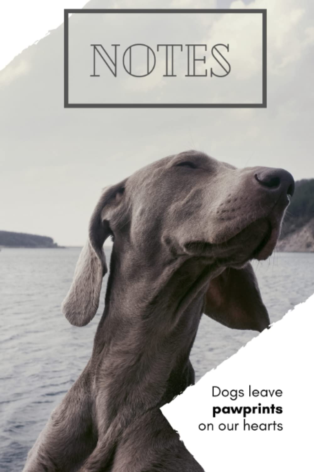 Dog Notebook with 120 pages lined with paw print - Weimeran dog: Notebook for dog lovers, Cute dog Journal with paw print inside - Gift for dog owner