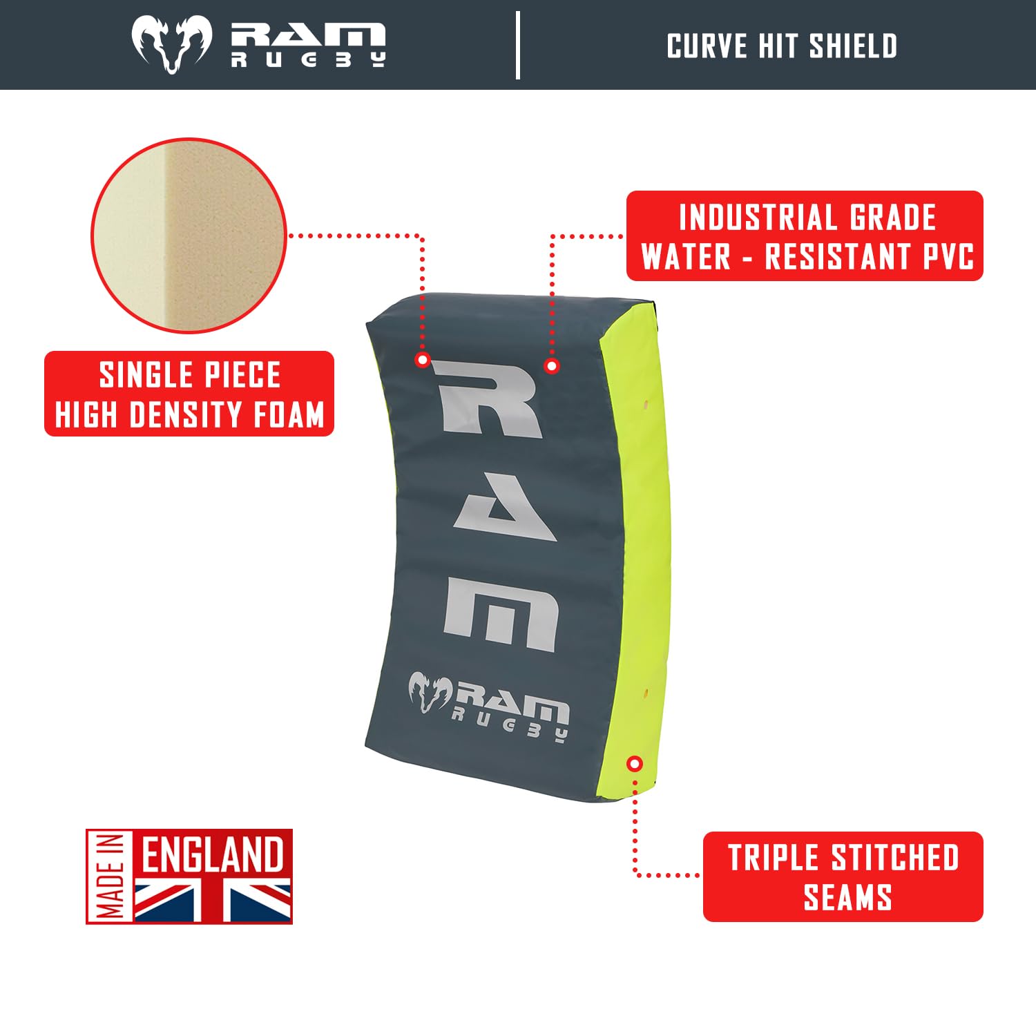 Ram Rugby Curve Hit Shield – Kontaktpolster – Tackle Shield