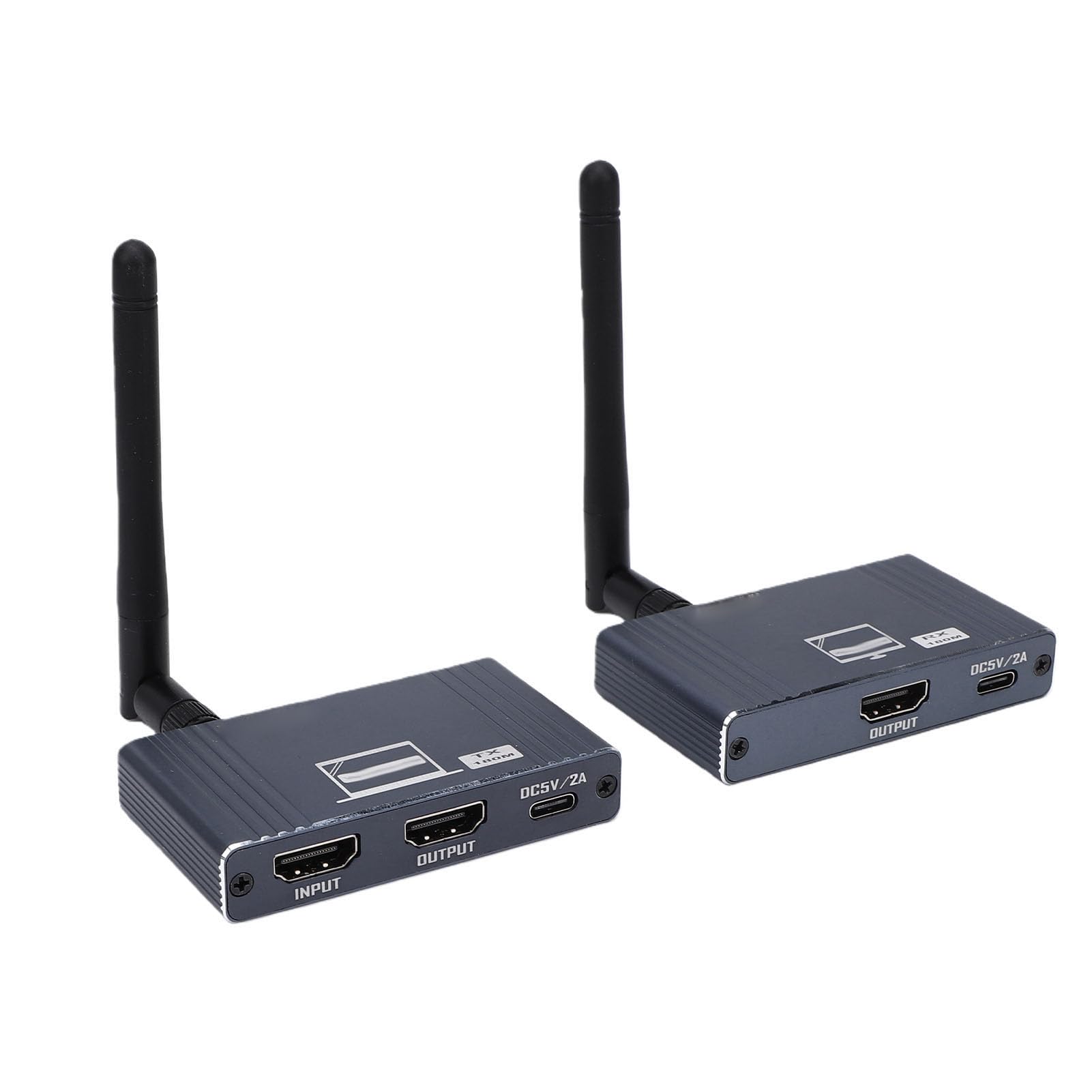 Zestaw Bezprzewodowego Przedłużacza HDMI 1080P 60 Hz, Dwuzakresowy 2,4 GHz/5 GHz, 200 Mb/s, Nadajnik-odbiornik do Dekodera TV, Laptopa, Komputera, Projektora, Monitora