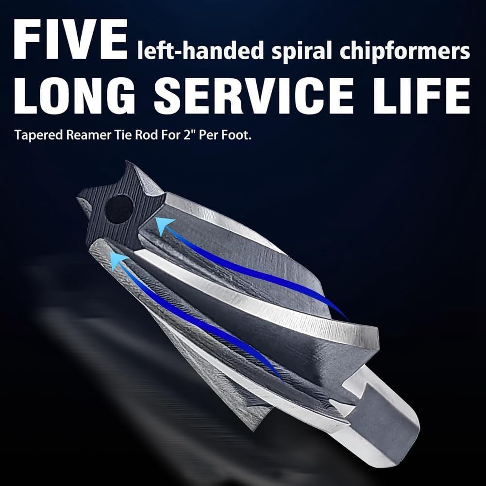 Bloepum 10 Degree Ball Joint Tapered Reamer, Tapered Ball Joint Reamer for 1-1/2 Inch Foot Taper for Fitting Ball Joints Tie Rod