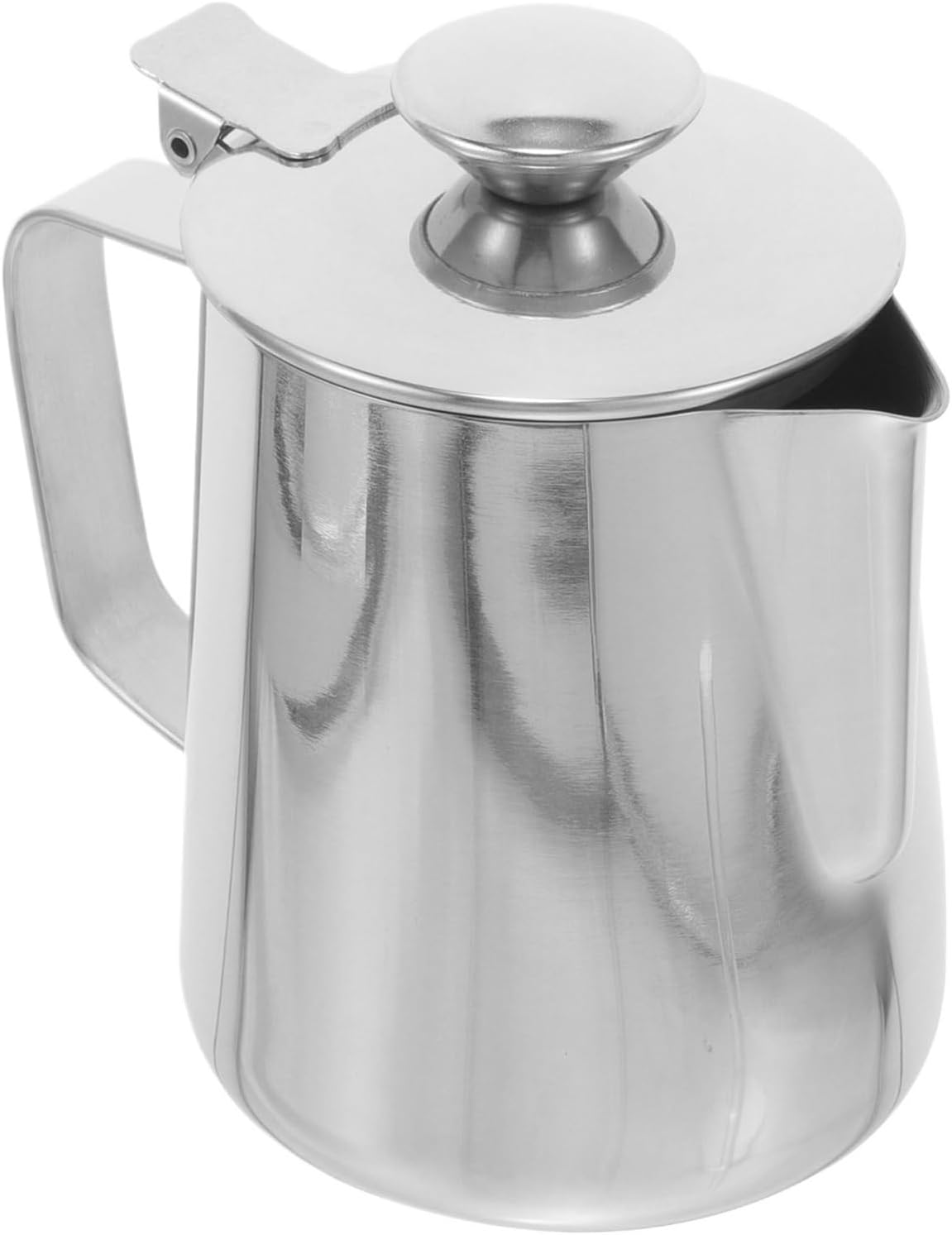 350Ml Metal Milk Frothing Cup Stainless Steel with Lid Coffee Pitcher for Latte Art Foam Making Espresso