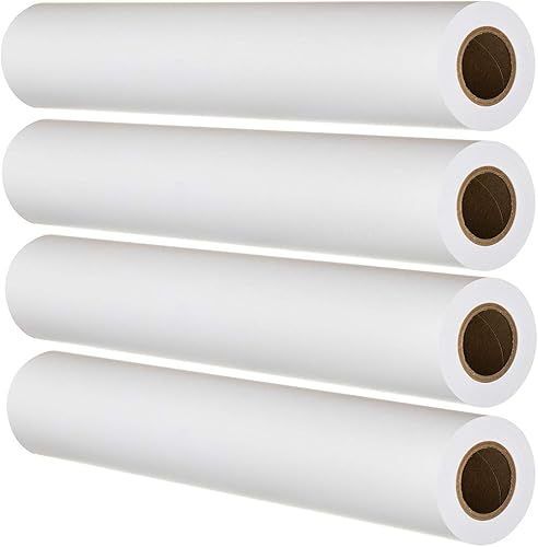 FHS Retail Rollos de papel CAD de gran calidad (24 pulgadas x 150 pies, 20 libras) Rollos de papel de inyección de tinta con núcleo de 2 pulgadas