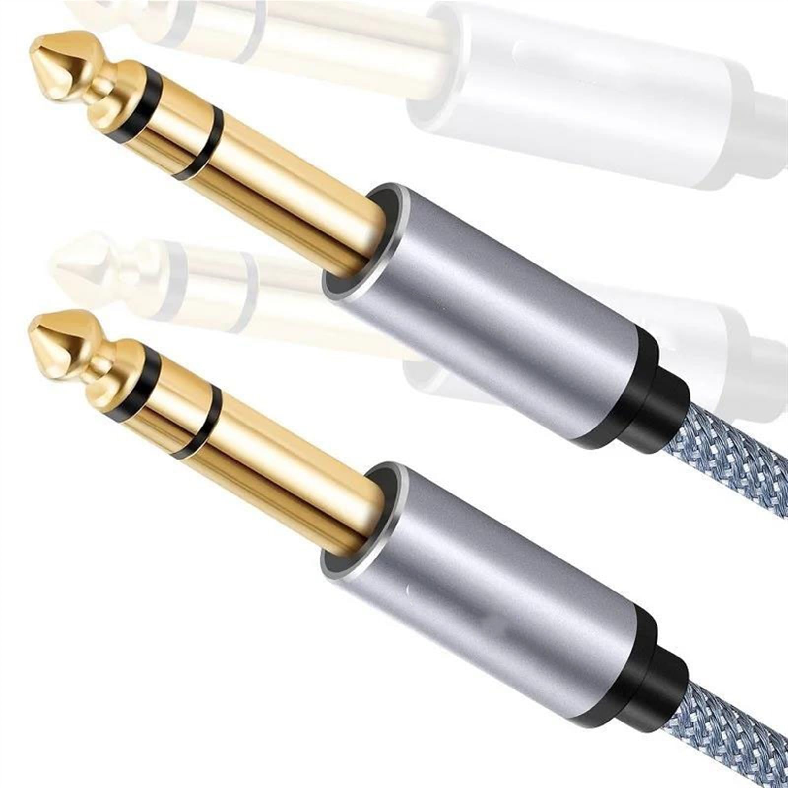 Pro Audio kabel Kabel do gitary 6,35 mm, nylonowy oplot, złącze jack 6,35 mm do 6,35 mm, kabel, 2 sztuki(10m)