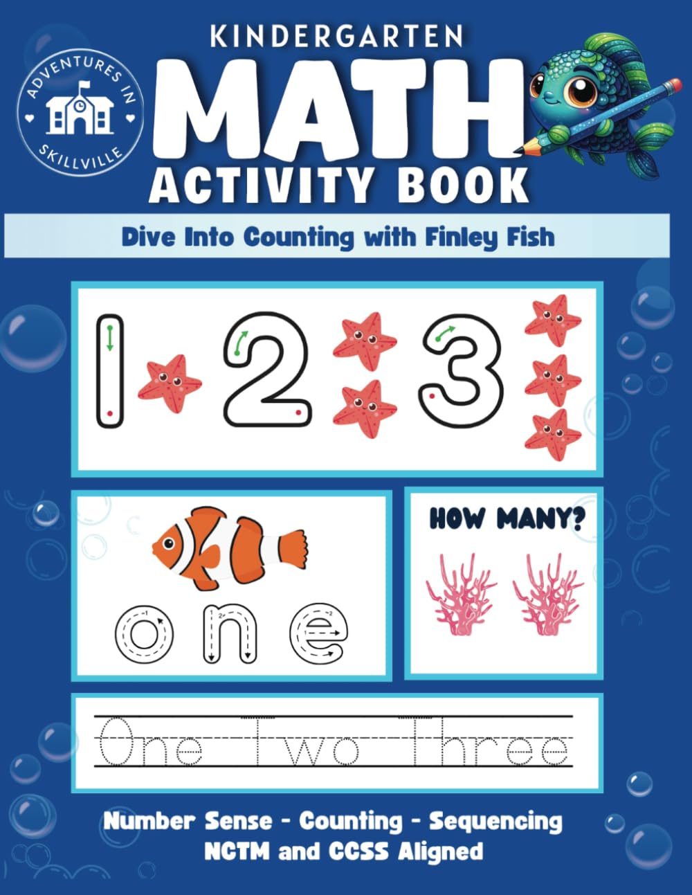 Kindergarten Math Activity Book: For Kindergarten and Preschool Kids learning Counting, Sequencing, Number Recognition and Tracing