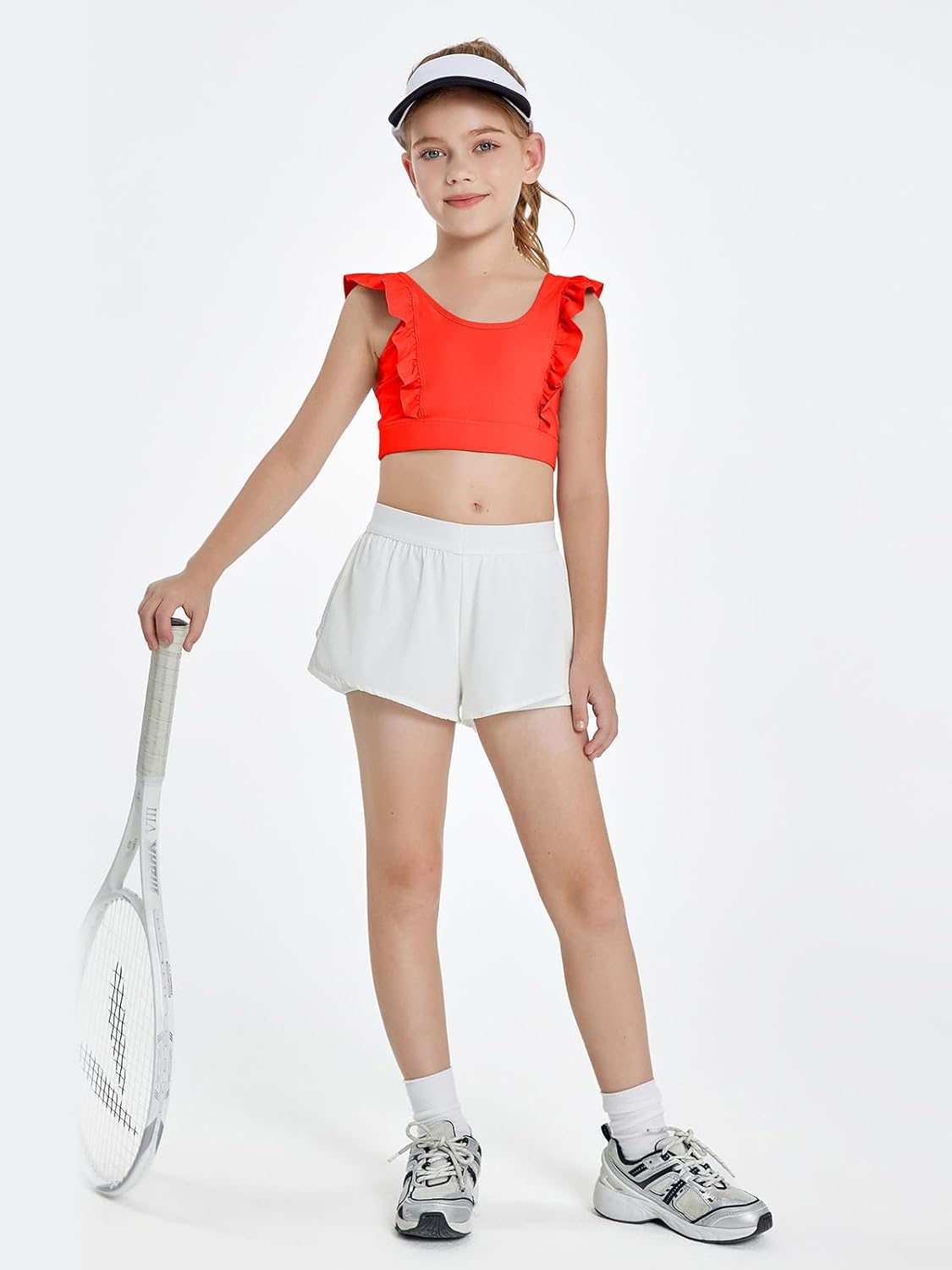 Girls Training Bra Cute Ruffle Sports Bra for Kids Comfort Dance Yoga Crop Top - Image 3