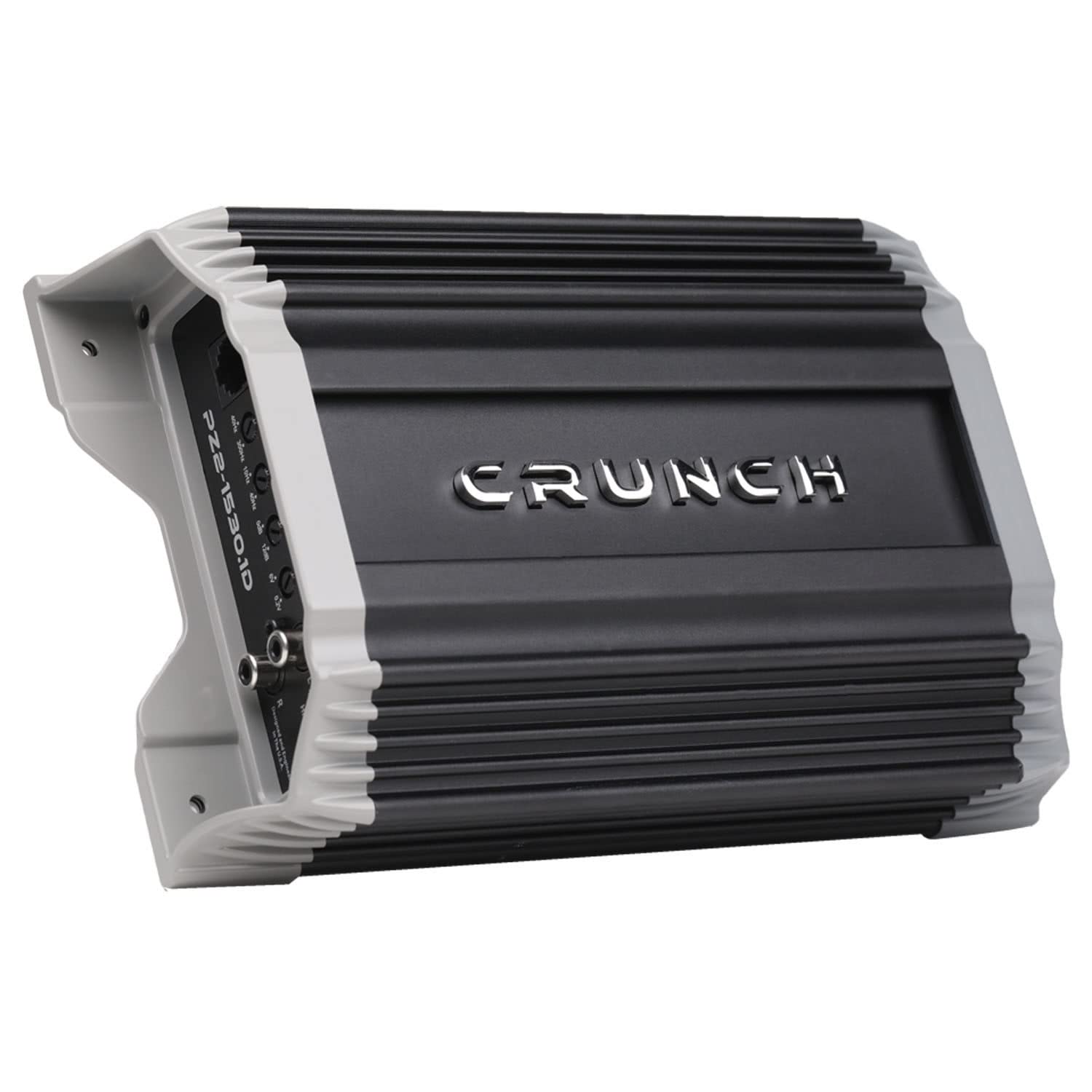 Front angled view of the Crunch PZ2-1530.1D amplifier.