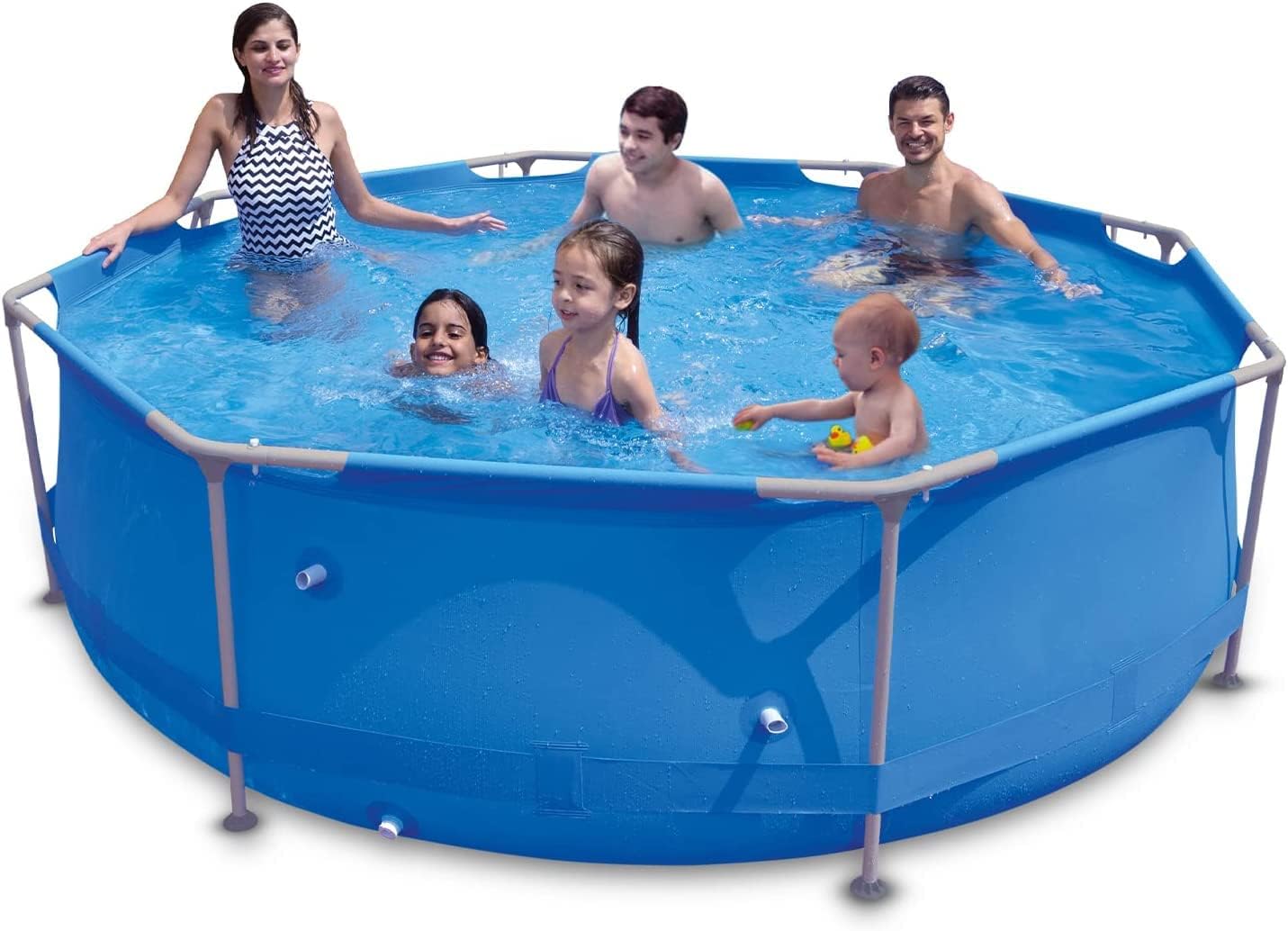 Piscinas sobre el suelo piscina redonda de metal con marco de metal de ...
