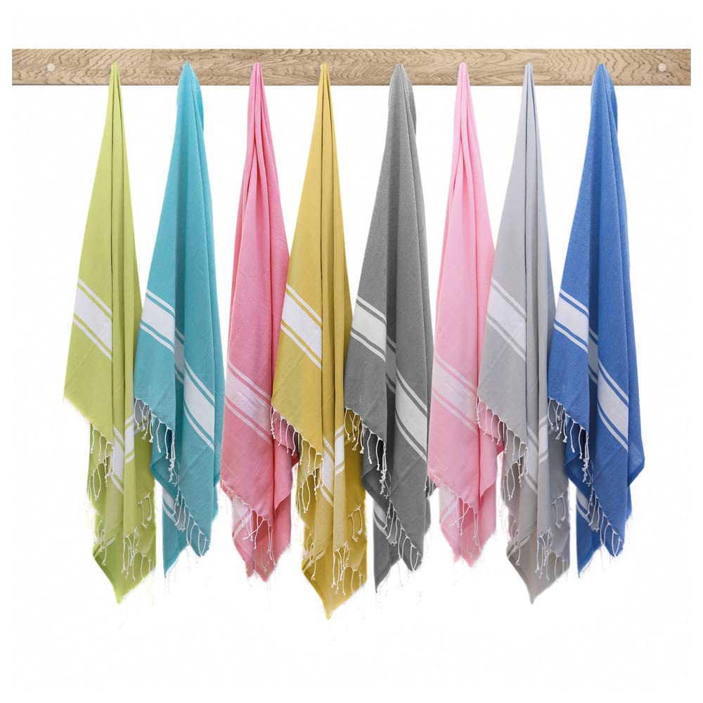 Twinzen - Fouta Playa XXL 100x200cm Fucsia - 100% Algodon Oeko Tex - Toalla Playa, Hammam - Pareo Grande Sauna - Toalla de baño Grande