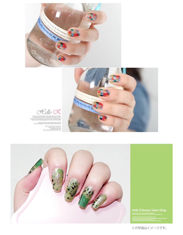 Amazon ネイル ネイルシール ネイルステッカー ネイルアート 簡単 早い 綺麗なネイルシール プリティキッズラメ ネイルシール ネイル シール 爪シール プリティキッズラメ Cute ホーム キッチン