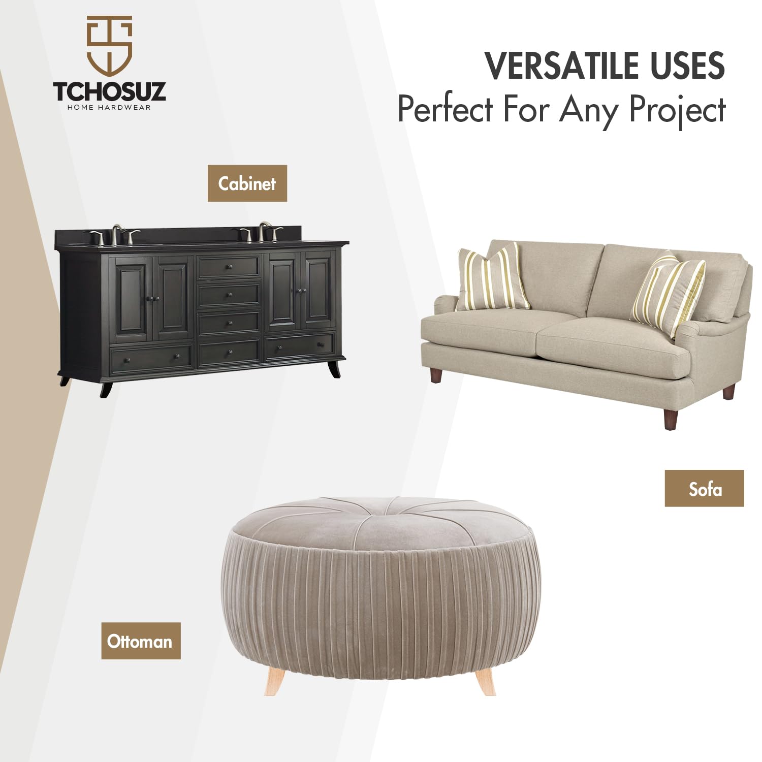 TCHOSUZ 4 inch / 10cm Wooden Furniture Legs - Image 2