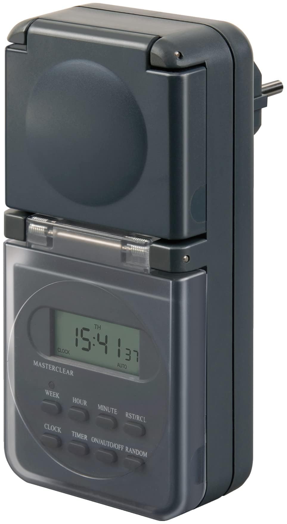 Minuterie numérique programmable IP44 prise allemande pour programmation extérieure jardin