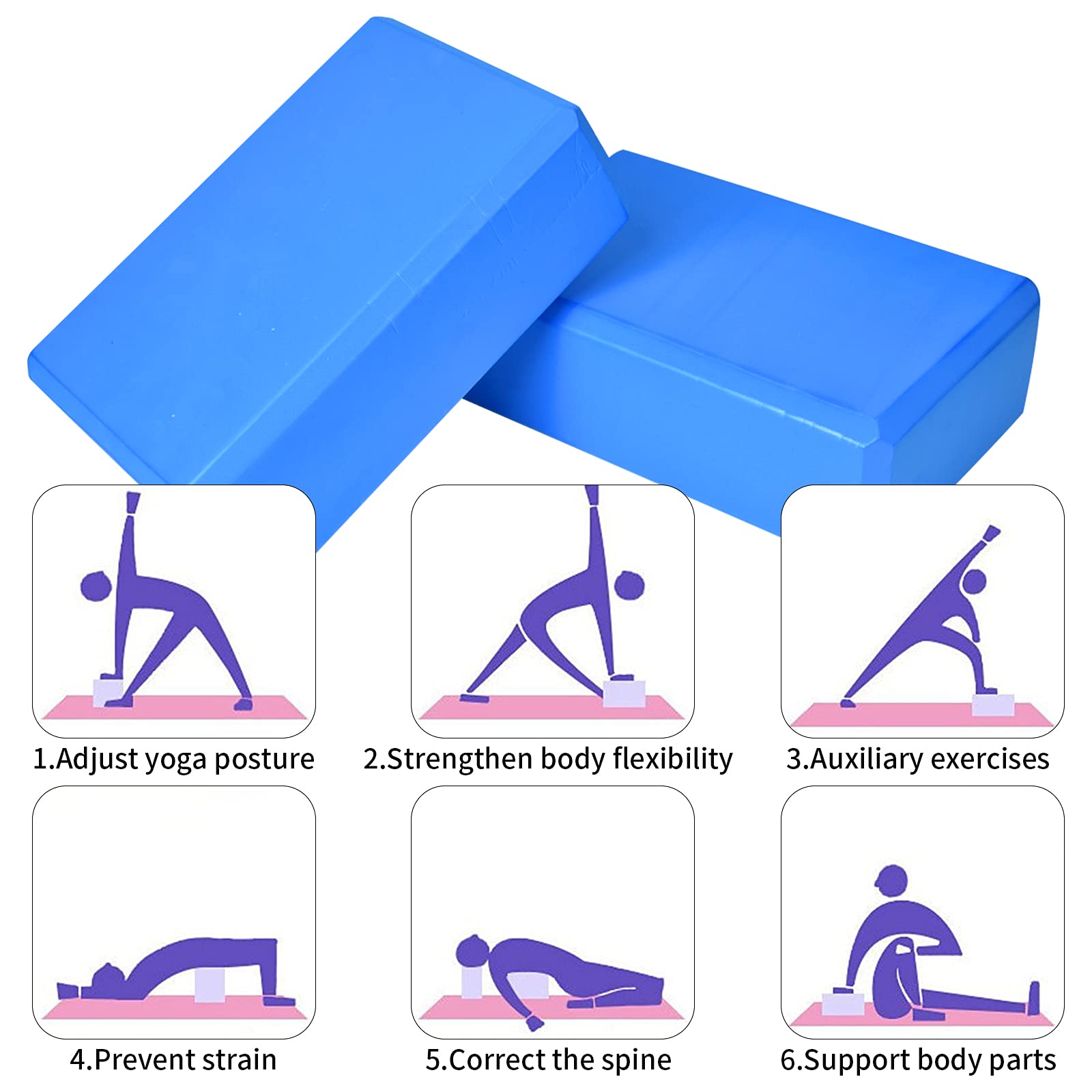 Kit Yoga 2 Pezzi: Blocchi In Schiuma EVA E Cintura - Accessori Per Pilates E Fitness | Leggeri E Stabil - Foto 7