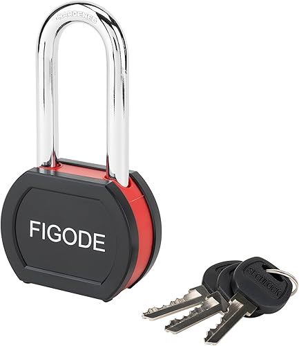 FIGODE Candados de acero sólido de alta seguridad con llave similar, cromados, con grillete de acero endurecido de 2.2 pulgadas de largo, paquete de
