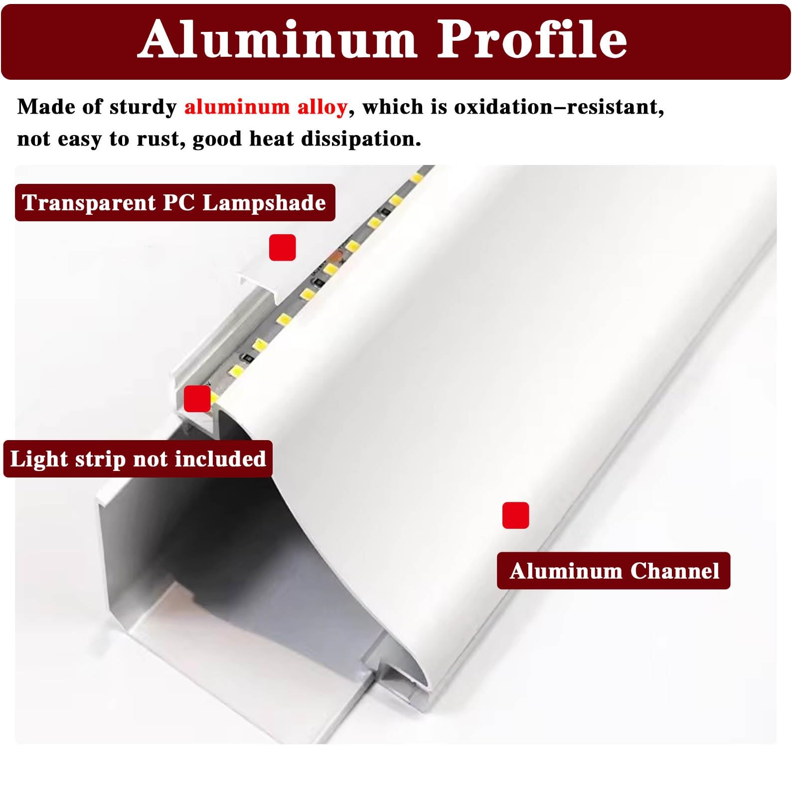 Led Profile Listwa Wnękowa z Oświetleniem Pośrednim LED, Aluminiowy Gzyms Ścienny/sufitowy z Mleczną Osłoną, Podwójna Obudowa Dyfuzora LED do Salonu I Przedpokoju(16.4ft(5 m))