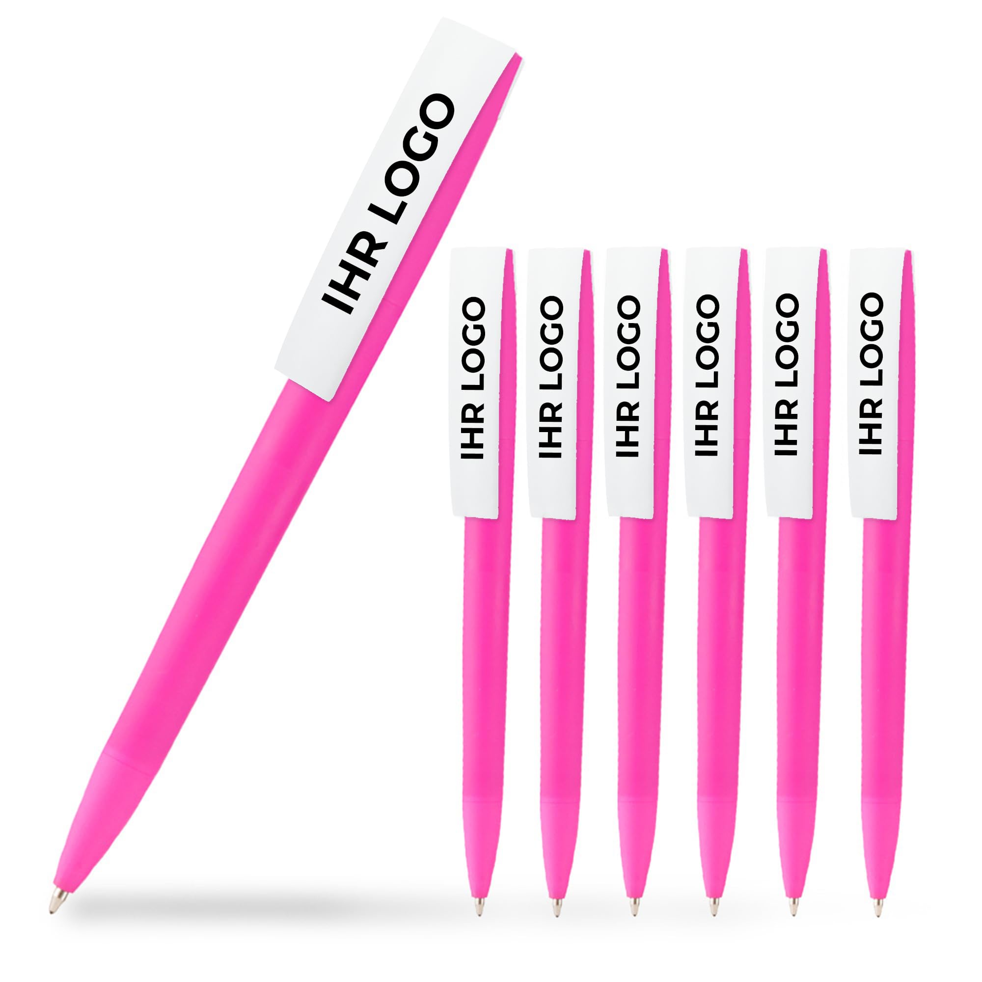 Cimpress Personalised Ballpoint Pens, Custom Printed with Logo or Image, Black Ink, Ideal for Events, Schools, or Corporate Use, Available in Sets of 25, 50, or 100 (100 Pack, Pink)