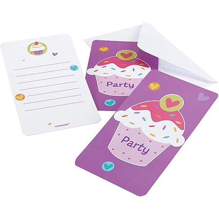 16 X Filles Anniversaire Invitation De Fetes Avec Cupcake Design Amazon Fr Cuisine Et Maison