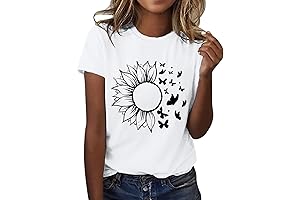 Women's Printed Crewneck Short Sleeve Tee