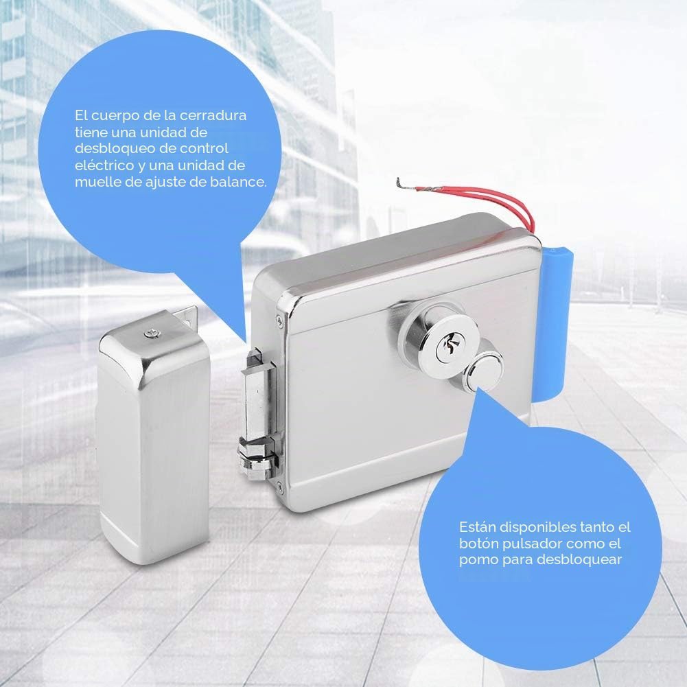 Sonew Cerradura de Seguridad Invisible para Puerta, Cerradura Eléctrica de Seguridad, Cerradura Eléctrica de La Puerta de Control, para El Kit Del de Control de Acceso de La Puerta