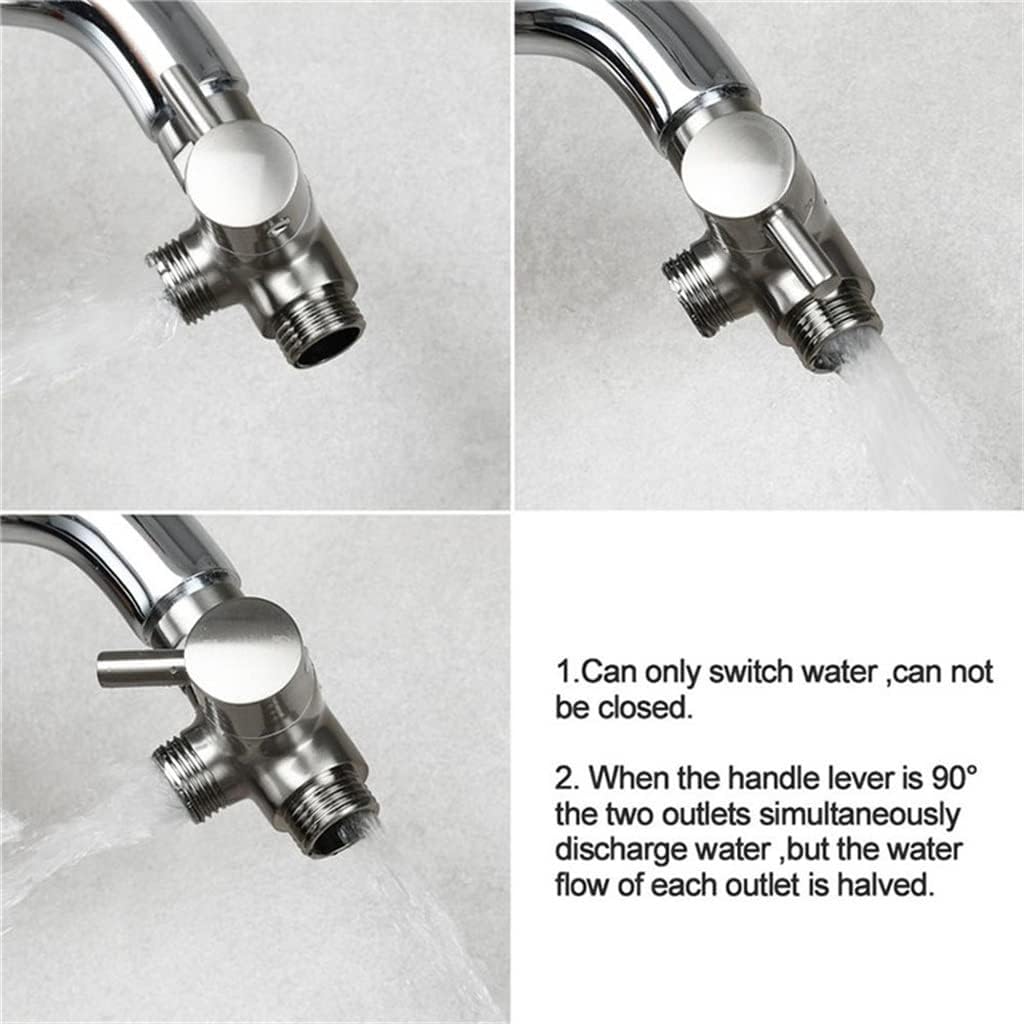 FMURY 3 Way Brass Shower Arm Adapter G1/2’’ Diverter Valve For Handheld and Fixed
